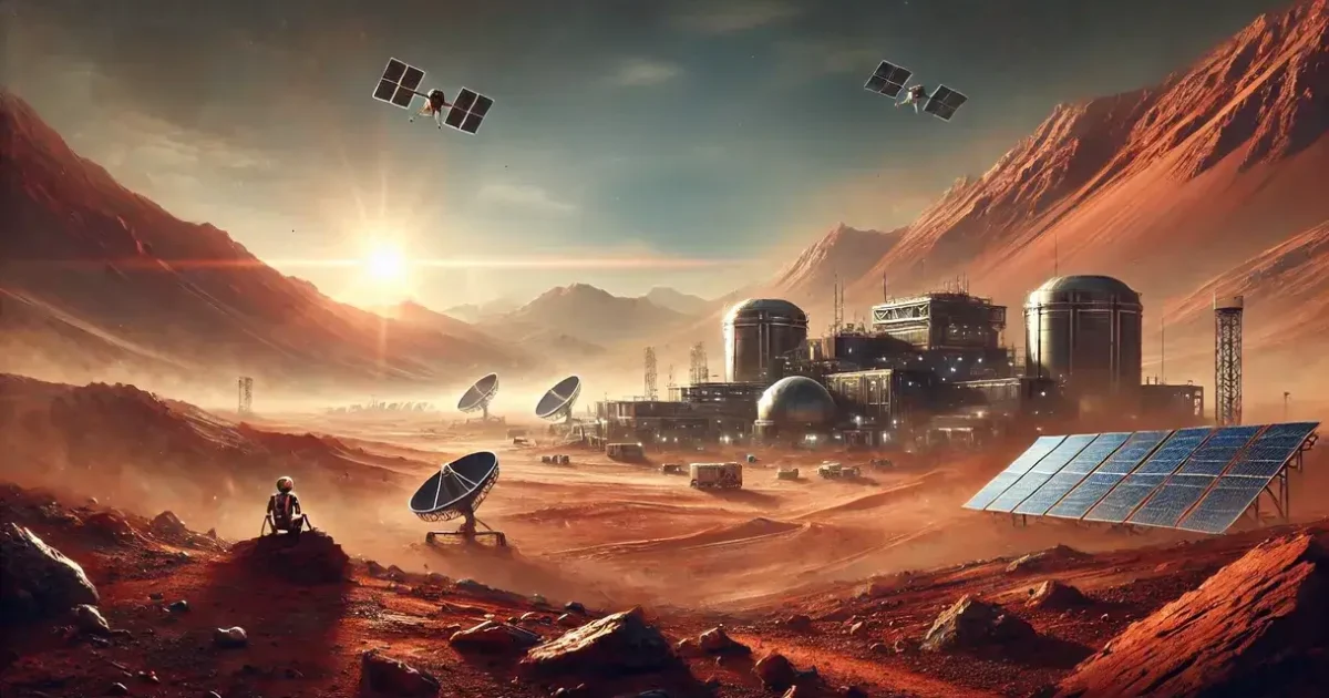 Imagem representando a viagem a Marte e suas implicações científicas.